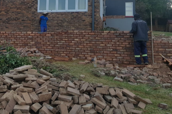 Wall construction-brick work